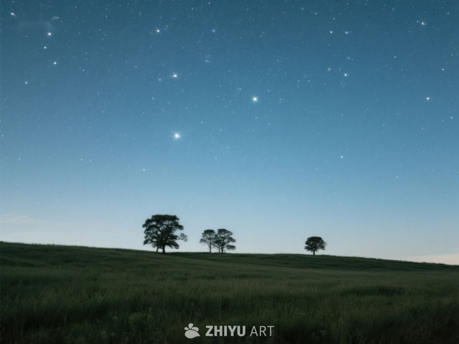 夜空下的宁静草原 352