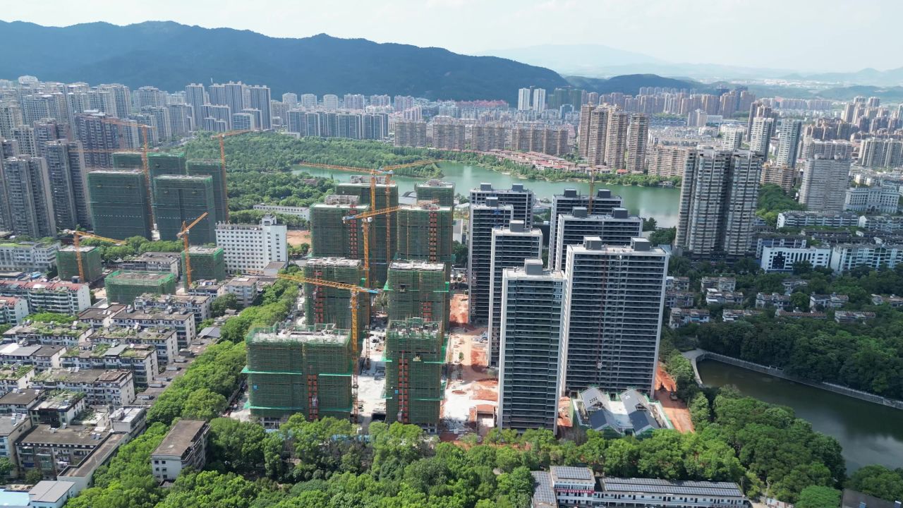  航拍新余城市风光新余大景