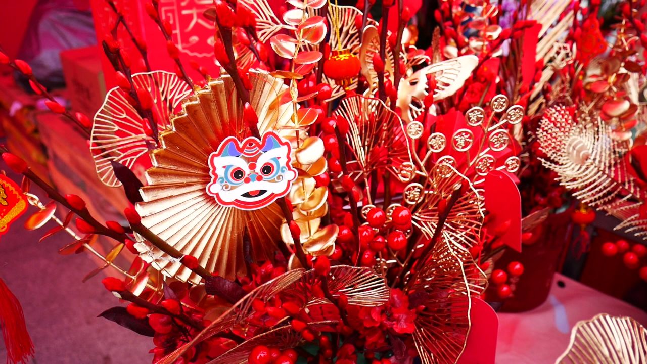 迎春花市的好运来摇钱树