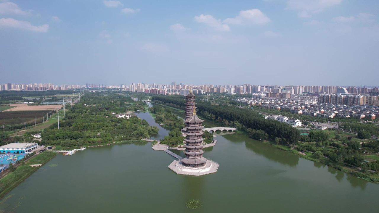 江苏宿迁城市风光旅游景区航拍