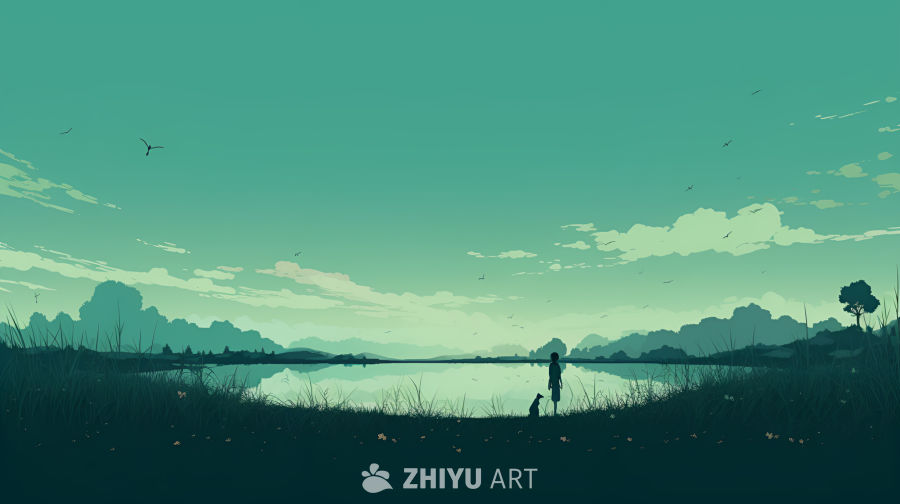 湖畔剪影：人与自然的静谧时光