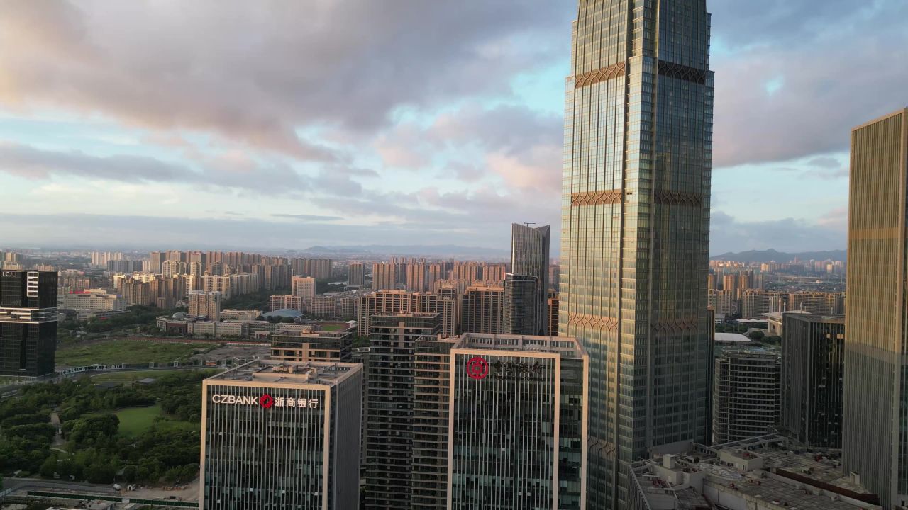  航拍台州天盛中心金融中心