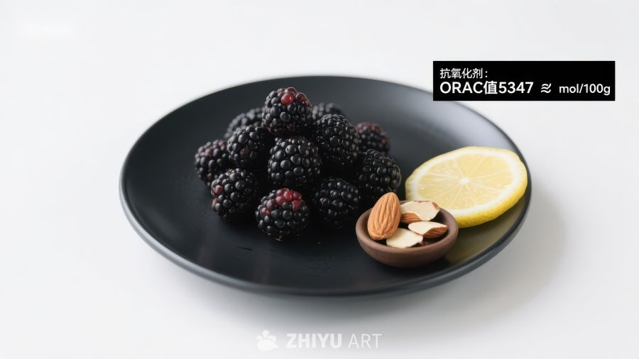 黑莓柠檬与坚果的健康组合