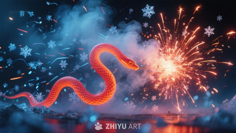 蛇舞烟花，冬夜奇景 466