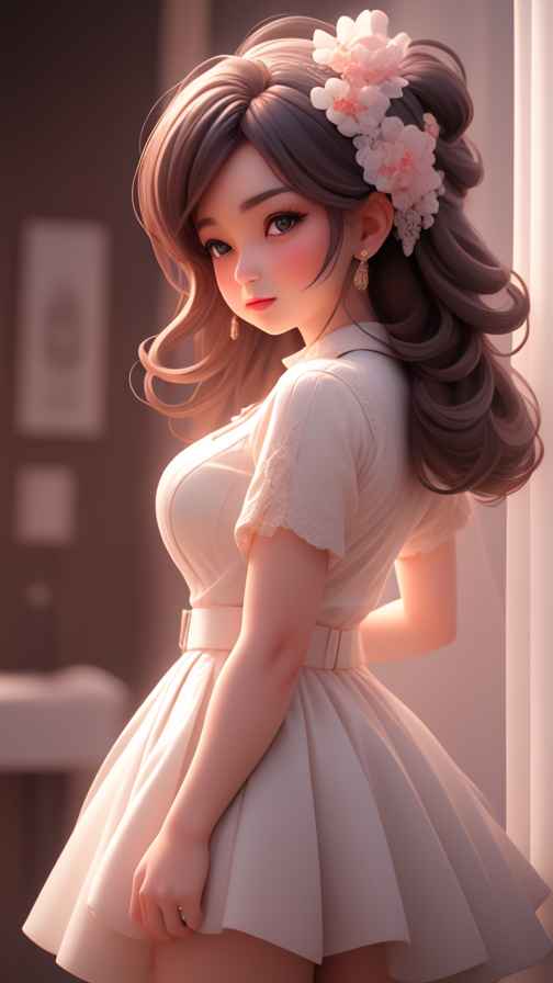 可爱粉色女孩