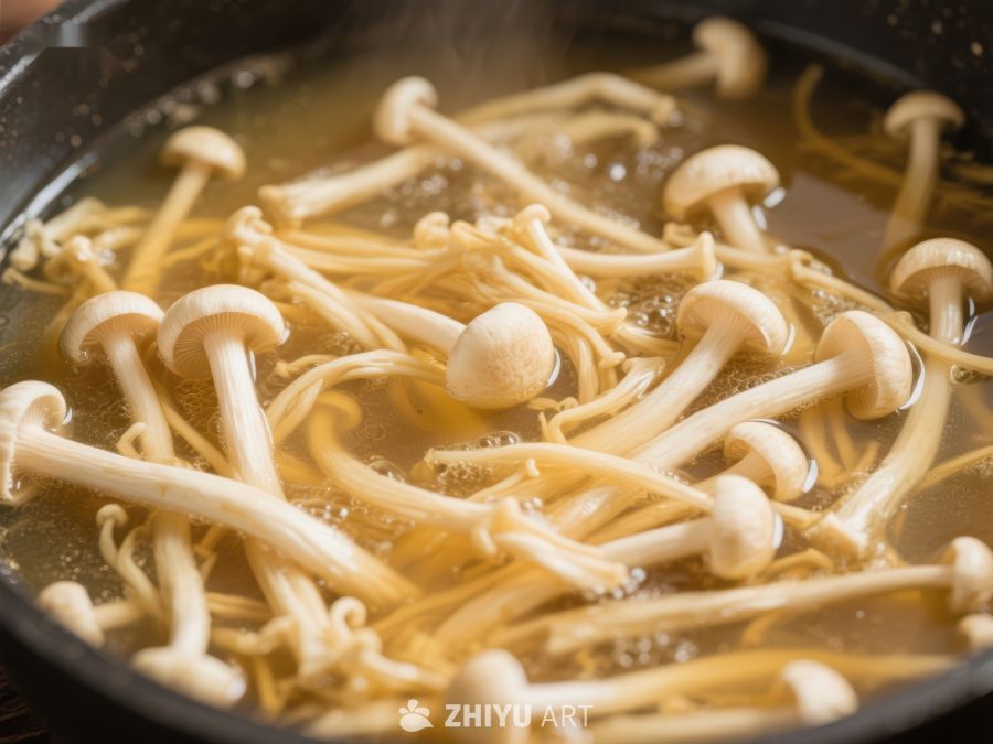 金针菇在锅中炖煮 271