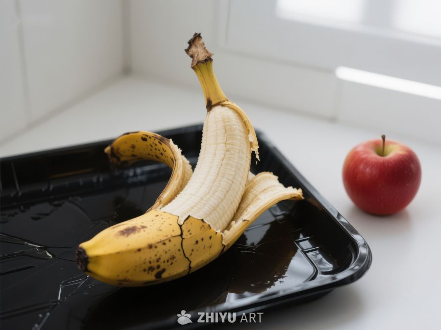 剥开的香蕉与红苹果 46