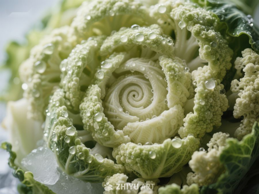 新鲜罗马花椰菜的特写 525