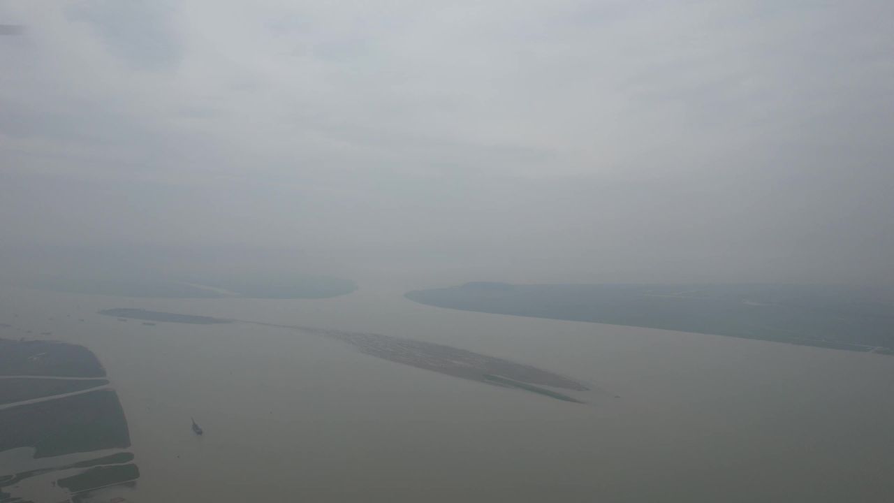 湖南岳阳洞庭湖风光洞庭湖大桥航拍
