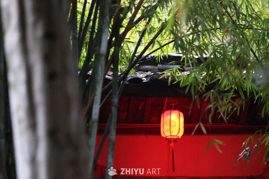竹影红灯笼