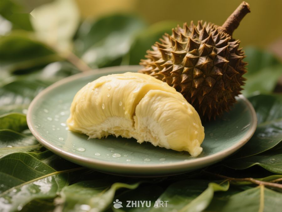 新鲜榴莲果肉与果实特写 621