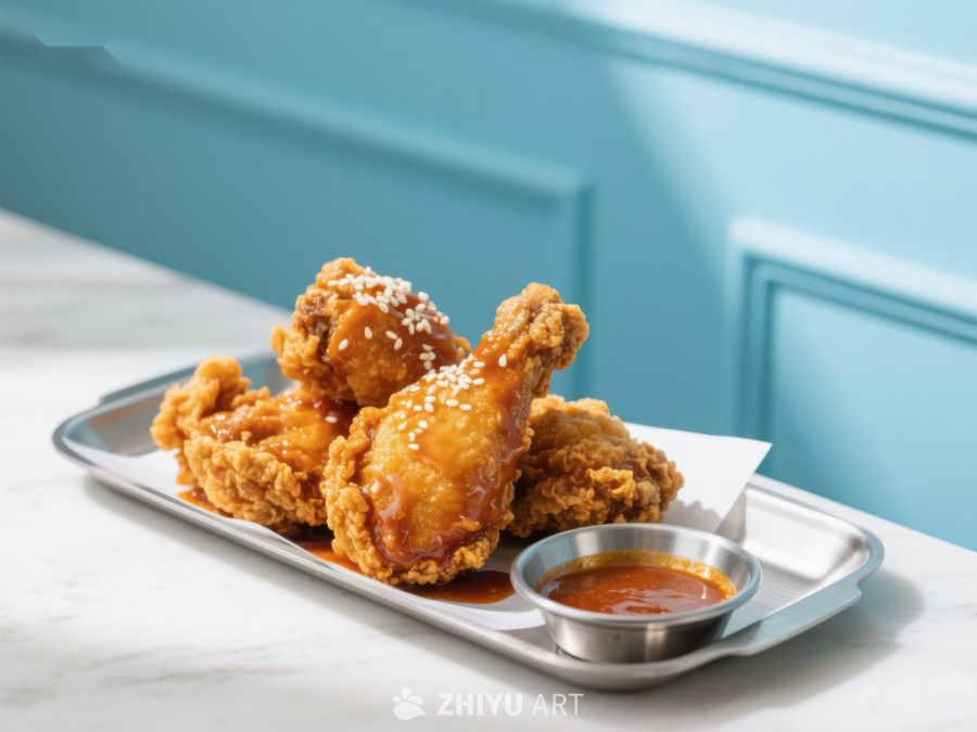 酥脆炸鸡配酱料 1110