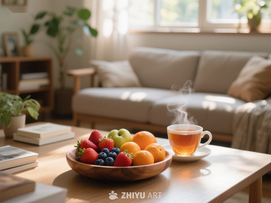 温馨客厅茶香果盘 613