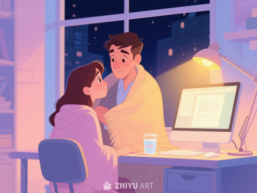 夜晚书房温馨互动 1081