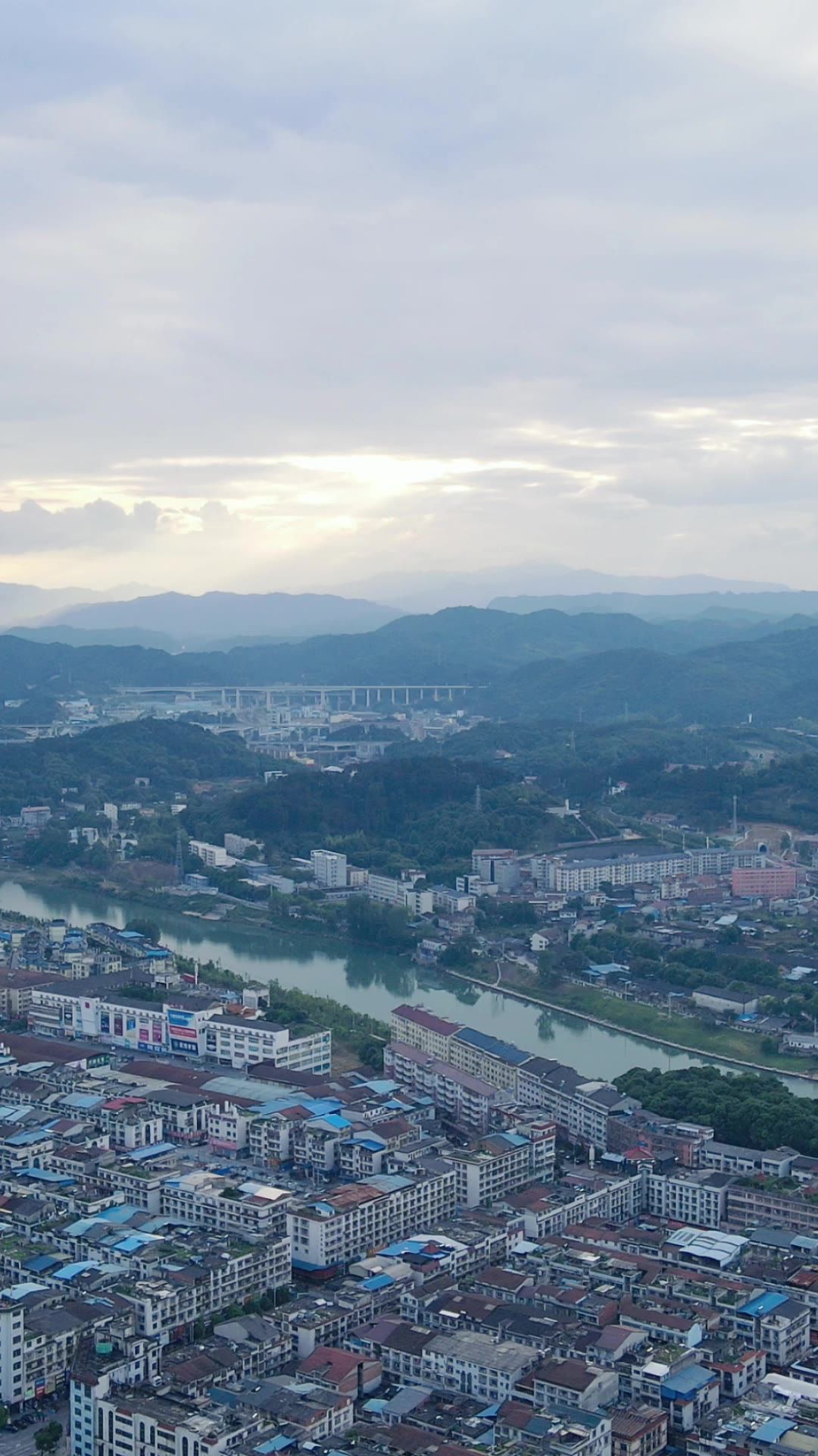 城市航拍湖南怀化城市全景