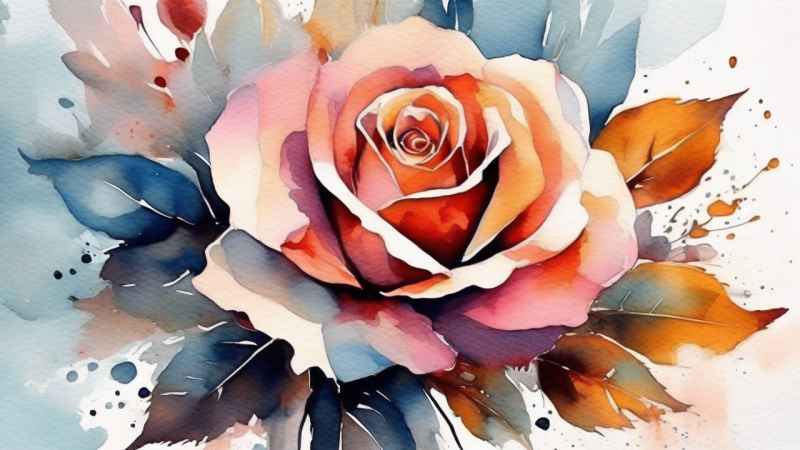 抽象花卉玫瑰插画 14