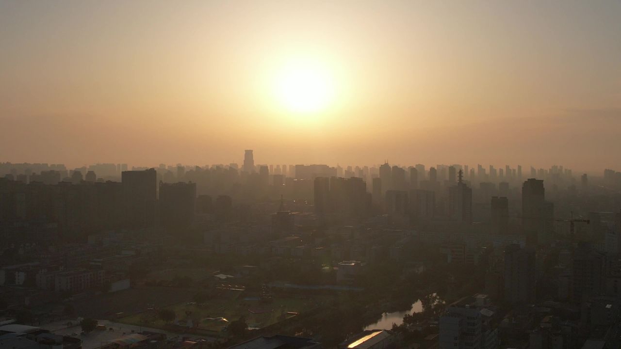 河南许昌城市风光地标建筑航拍 