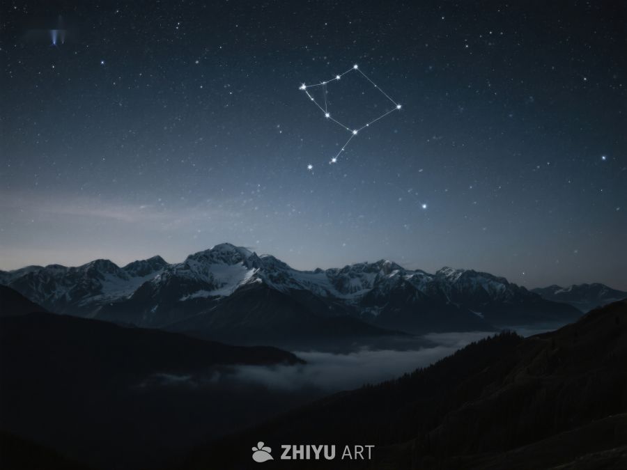 夜空星辰与雪山美景 412