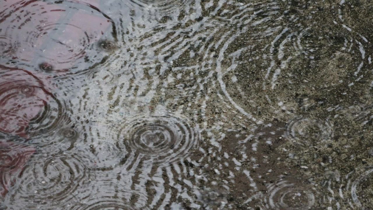 4K地面雨水涟漪