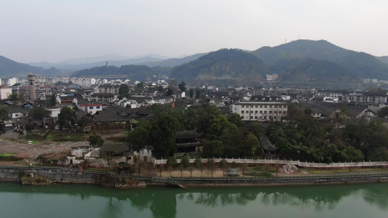 湖南洪江黔阳古城4A景区航拍 
