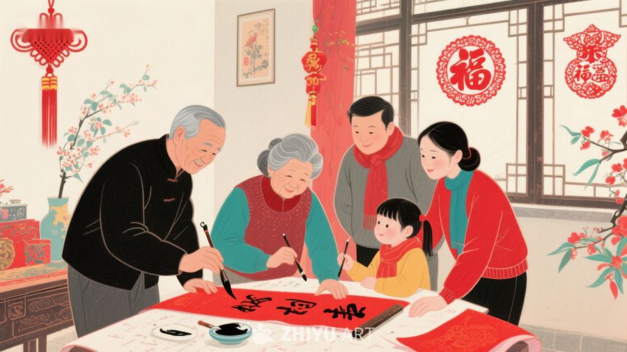 家庭共写春联迎新春 39