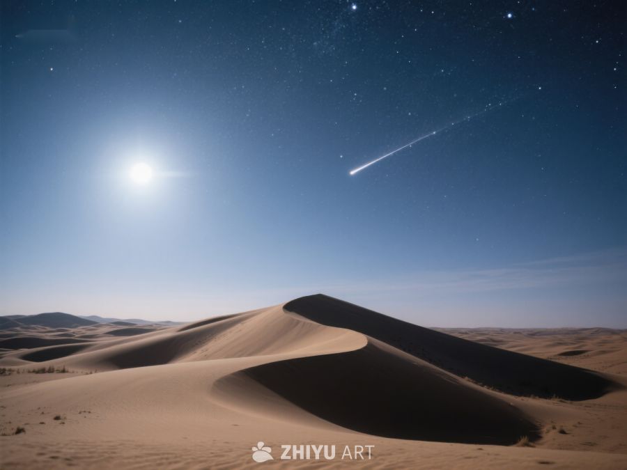 沙漠夜景：流星划过星空 71