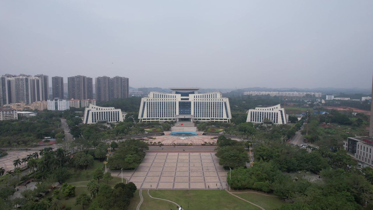 广西钦州市政府建筑航拍 