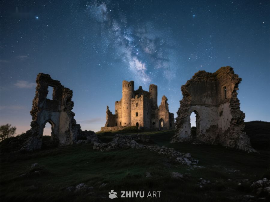 夜空下的古堡遗迹 287