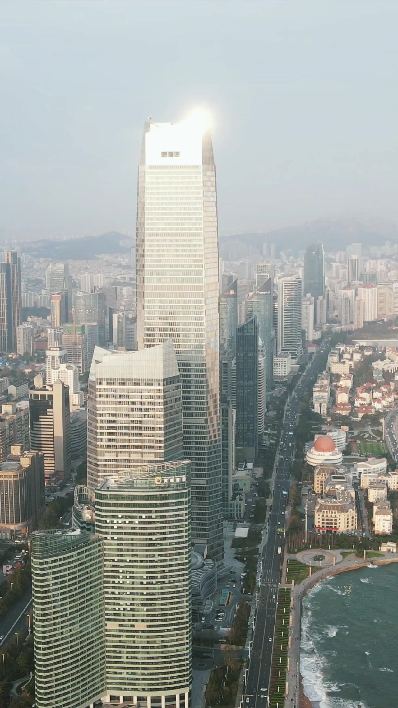 城市航拍青岛海天中心CBD