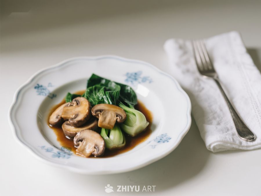 蘑菇青菜炖煮美食 620