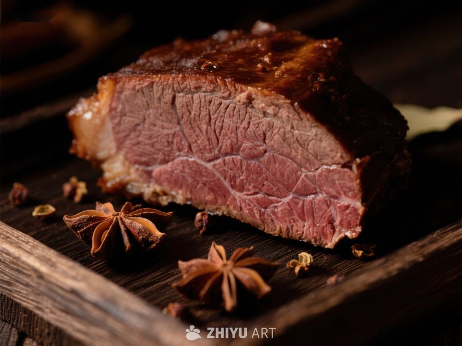 烤牛肉切片配八角香料 583