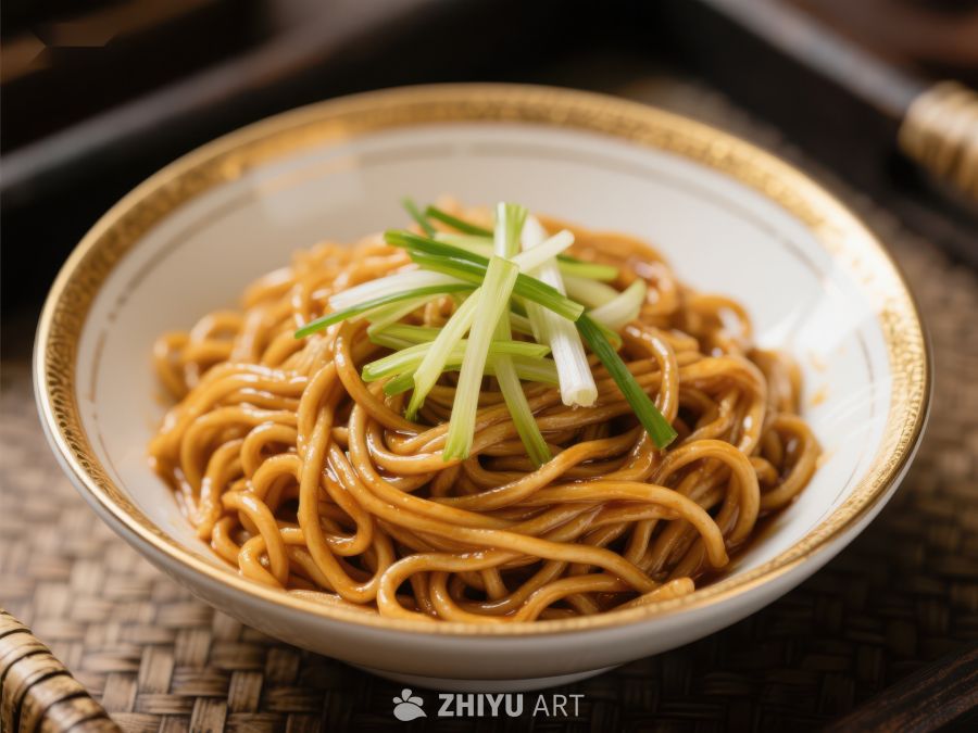 热腾腾的面条配青葱 980