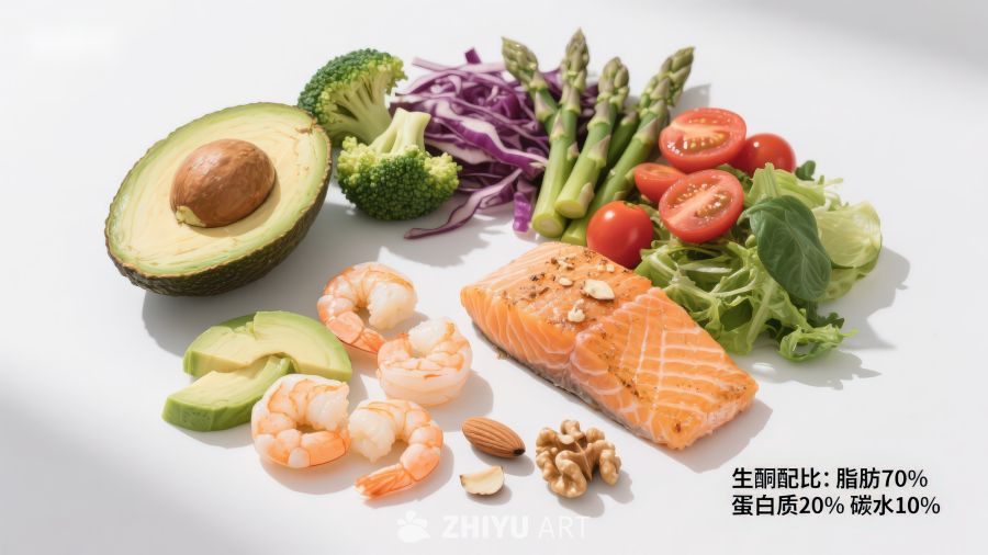 高脂低碳饮食食材展示