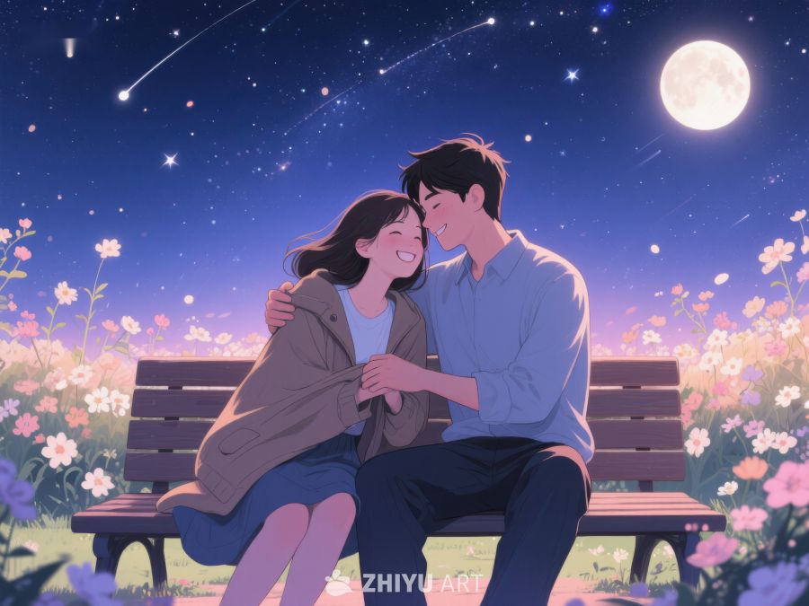月下花海中的温馨时刻 1217