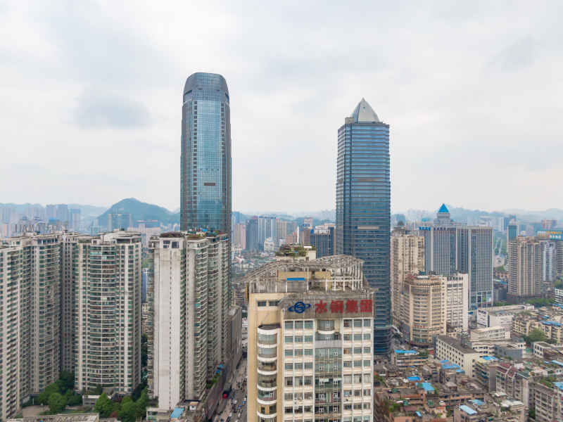 贵州贵阳城市风光旅游景区航拍图 
