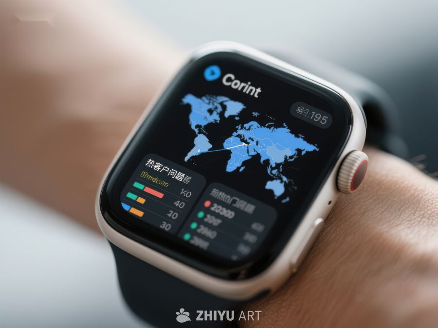 智能手表显示全球地图与数据 467