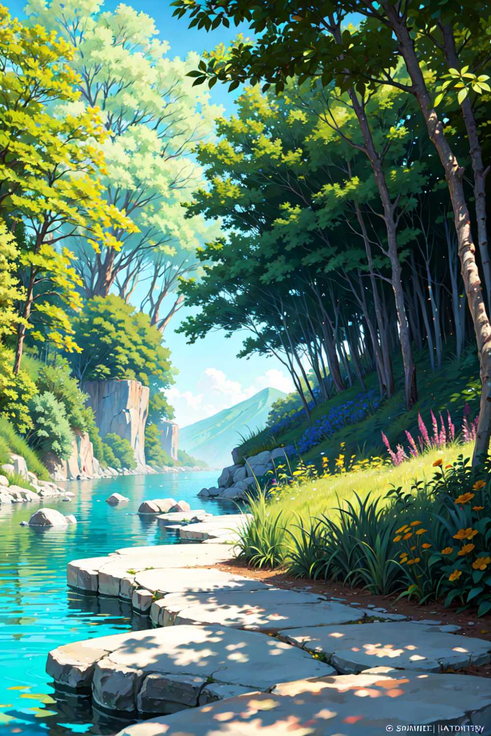 自然风景夏季插画1