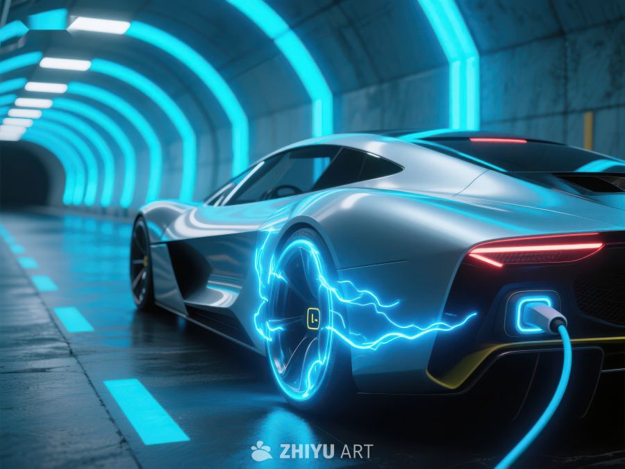 未来电动跑车充电场景 294