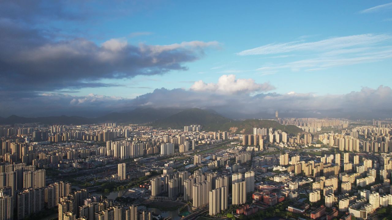 浙江温州城市建设航拍 