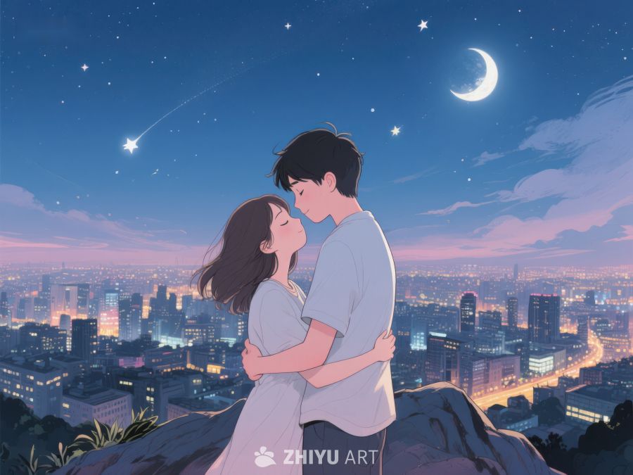 夜空下的浪漫拥吻 983