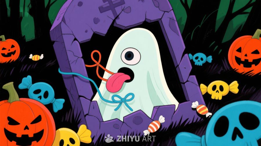 万圣节幽灵与糖果的奇幻夜