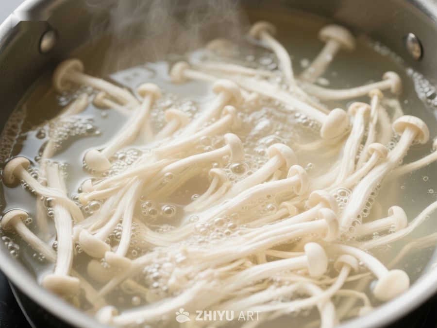 金针菇在锅中煮沸 272