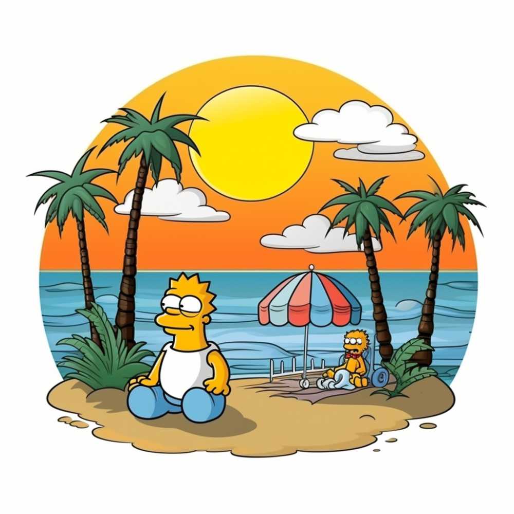 夏季沙滩太阳伞场景