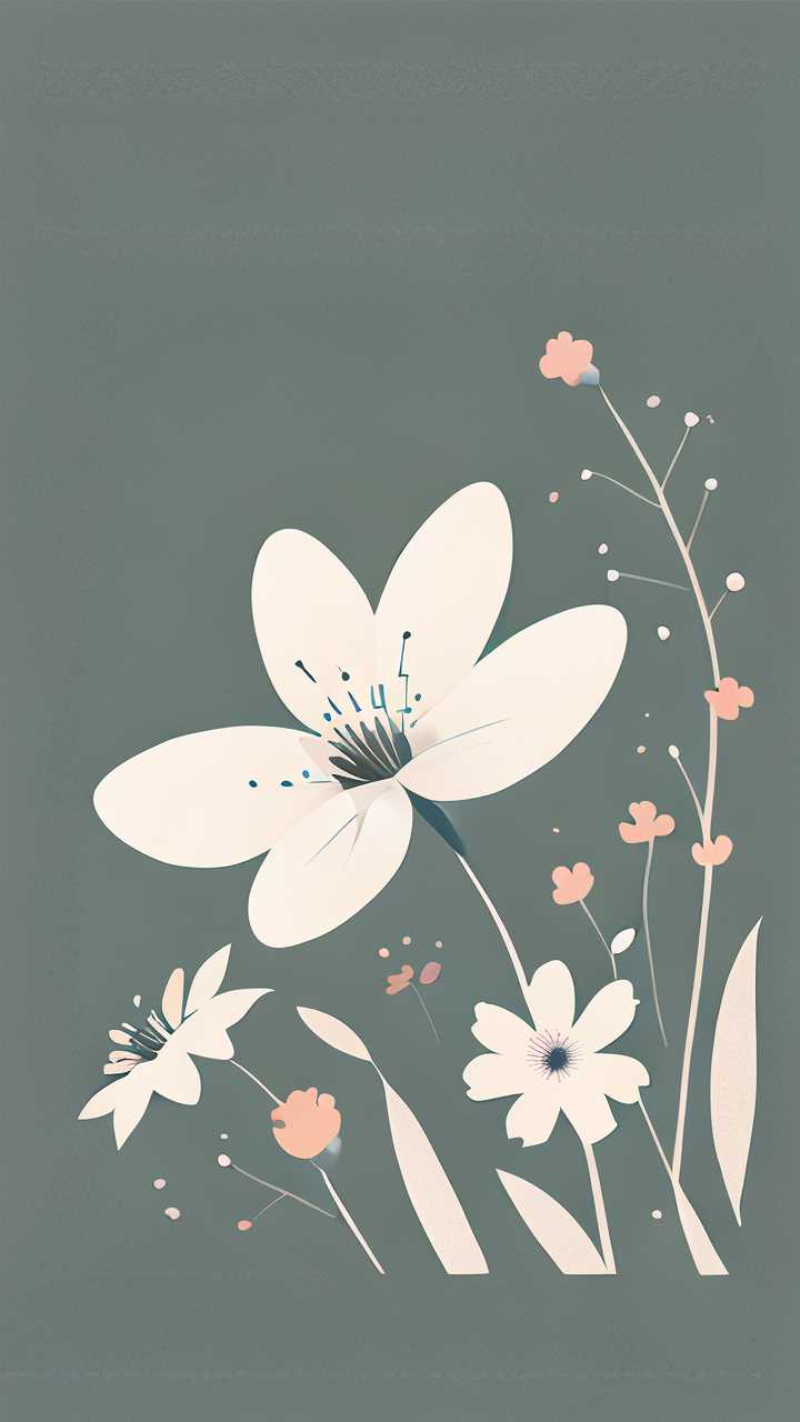 蝴蝶小花插画