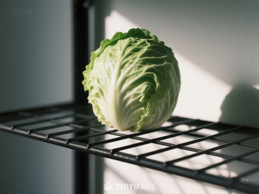冰箱架上的新鲜卷心菜 1