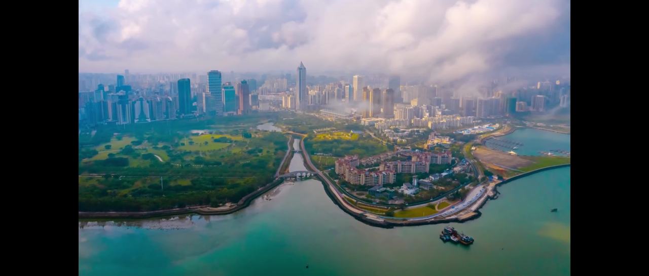 城市海岸线航拍