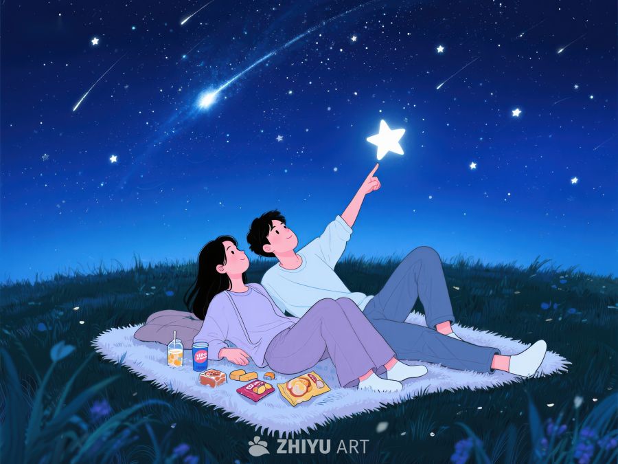 夜空下共赏流星的浪漫时刻 1056