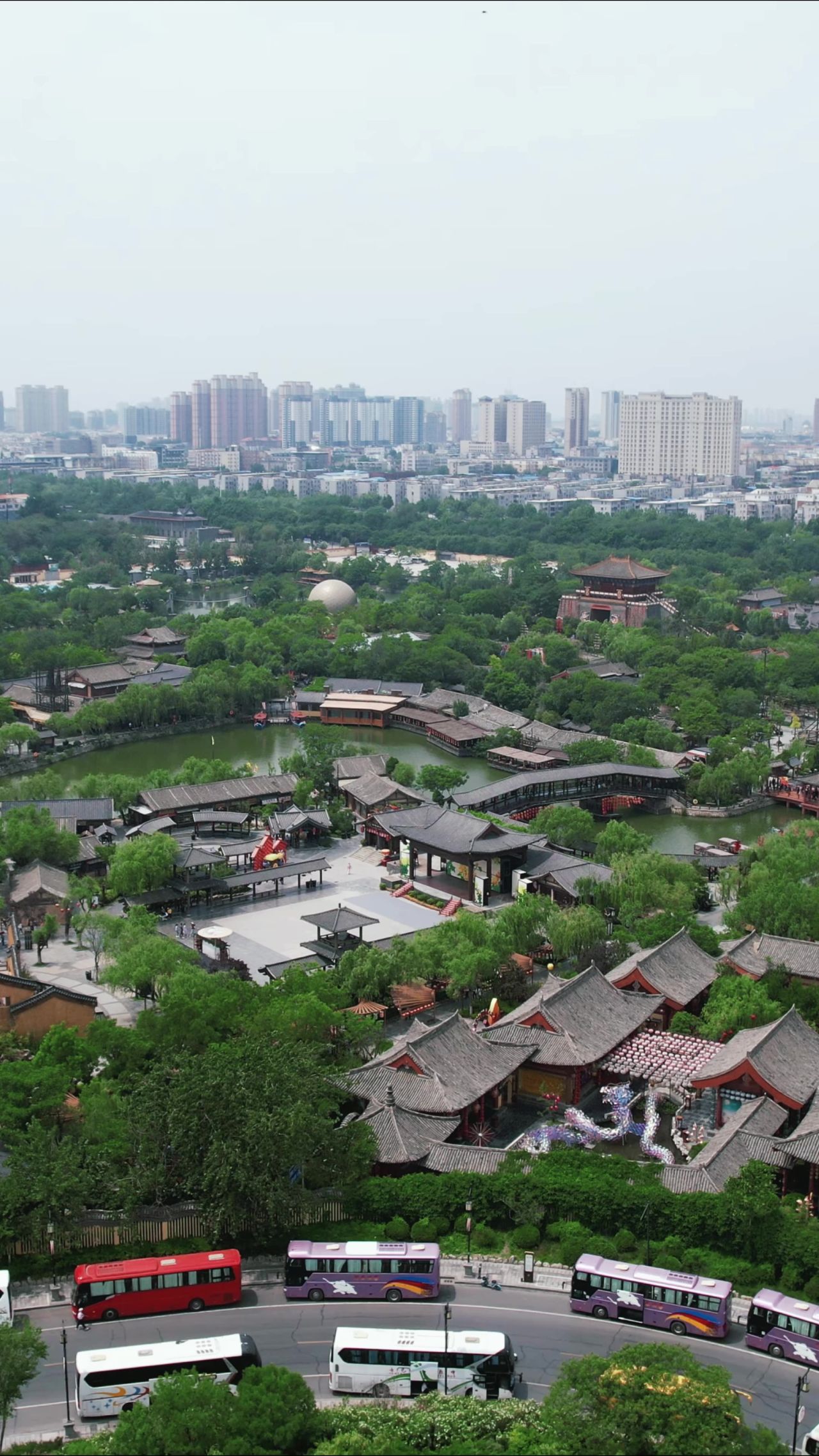 河南开封城市风光旅游景区航拍 