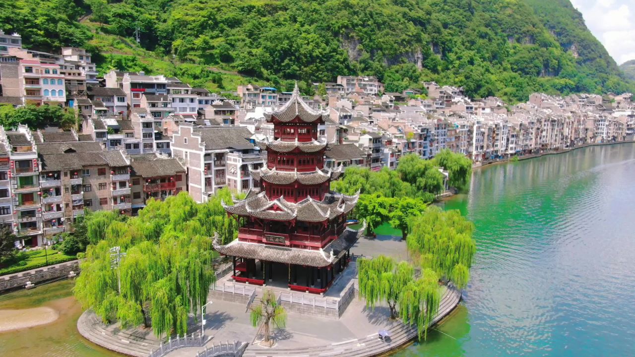 贵州黔东南镇远古镇航拍
