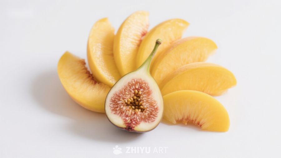 切片无花果与桃子的组合 392